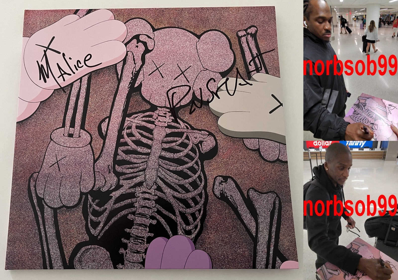 CLIPSE PUSHA T & MALICE SIGNED LET GOD SORT EM OUT VINYL w/EXACT PROOF & BECKETT