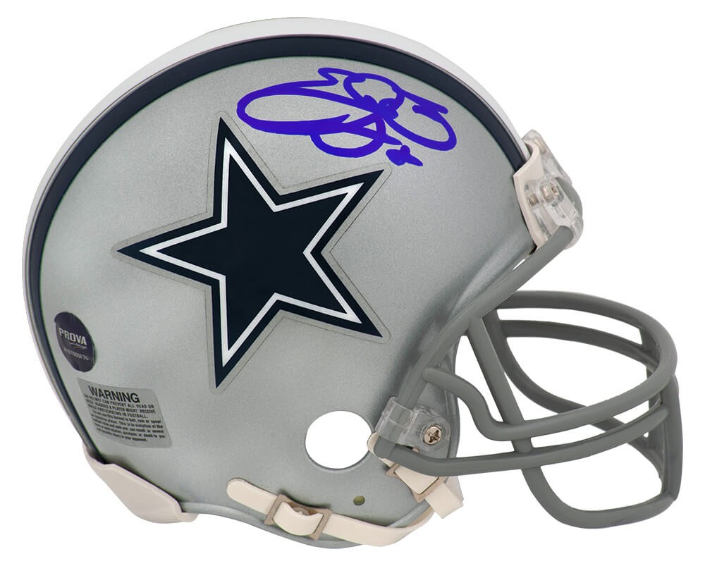 Emmitt Smith Signed Cowboys Riddell Replica Mini Helmet - PROVA - SCHWARTZ