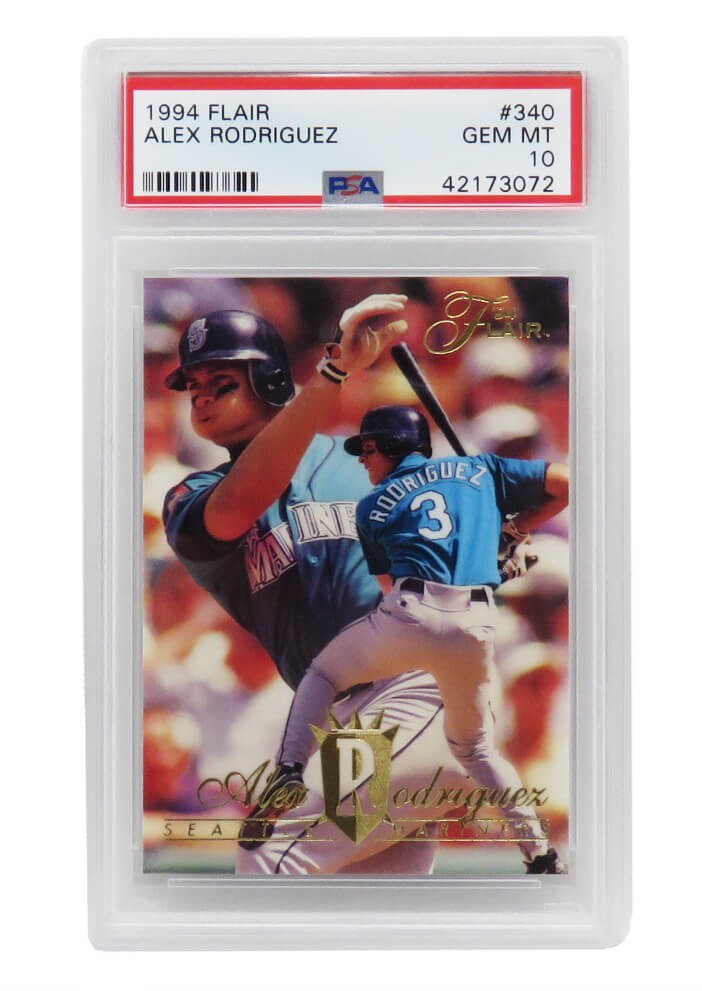 Alex Rodriguez Mariners 1994 Flair #340 RC Rookie Card PSA 10 GEM MINT New Label