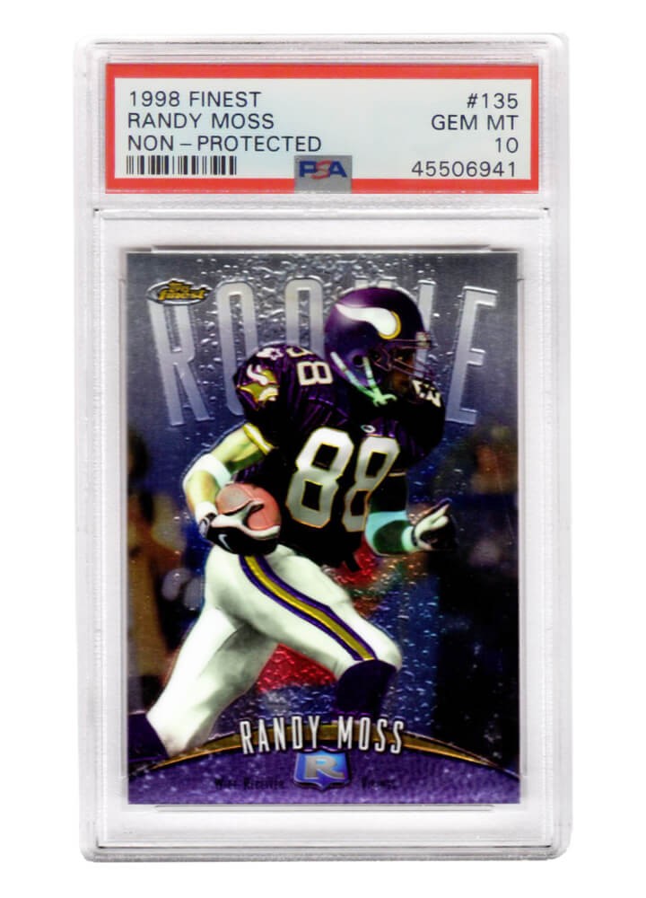 Randy Moss 1998 Topps Finest Football #135 RC Rookie Card - PSA 10 (Non-Prot.)