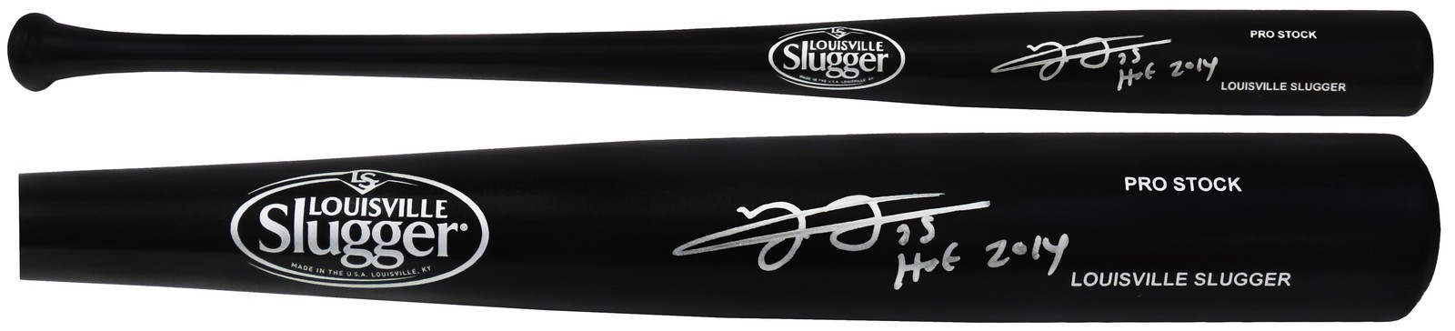 Frank Thomas Signed Louisville Slugger Black Baseball Bat w/HOF 2014 - (SS COA)
