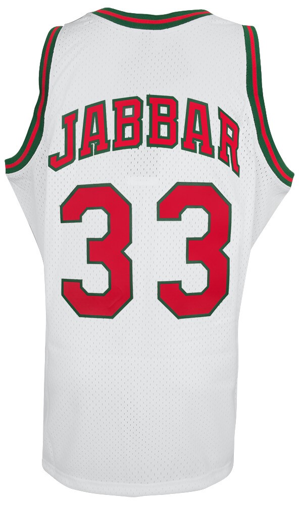 Kareem Abdul-Jabbar Bucks White 71-72 M&N Swingman Basketball Jersey (Size XL)