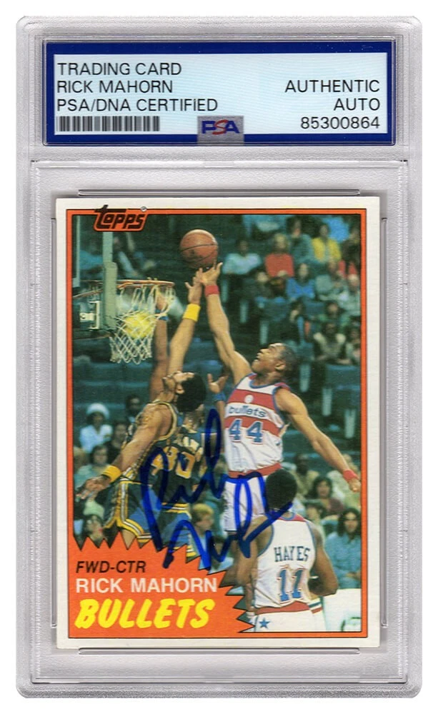 Rick Mahorn Signed Bullets 1981-82 Topps Rookie Basketball Card #98E - (PSA/DNA)