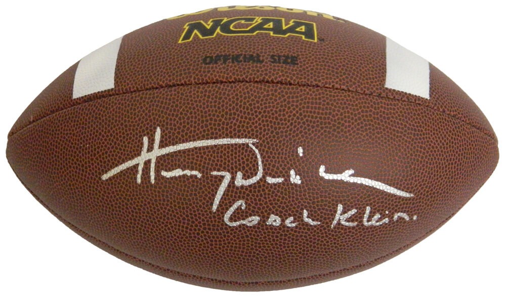 HENRY WINKLER (WATERBOY) SIGNED WILSON NCAA FULL SIZE FOOTBALL W/COACH KLEIN -SS COLLECTIBLE MEMORABILIA