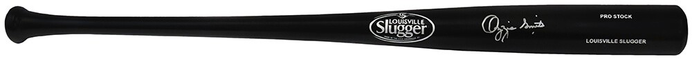 Ozzie Smith Signed Louisville Slugger Pro Black Baseball Bat - (FANATICS COA)