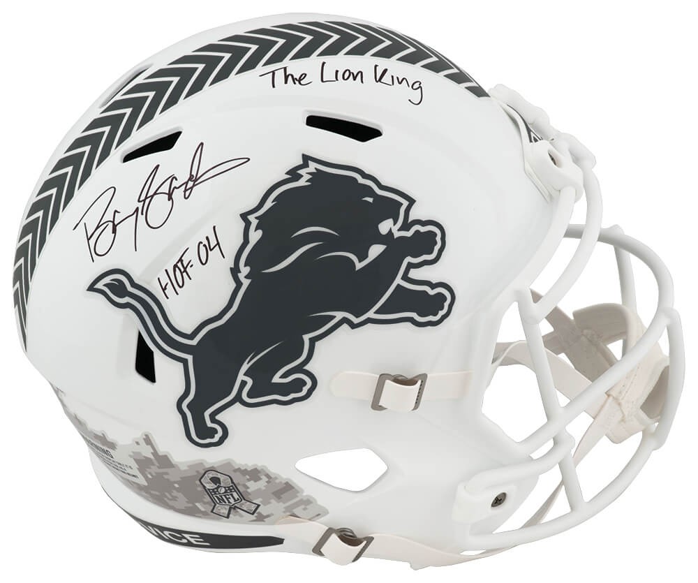 Barry Sanders Signed Lions SALUTE 2024 Riddell F/S Rep Helmet w/2 INSC -(SS COA)