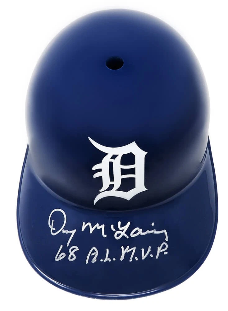 DENNY McLAIN Signed Detroit Tigers Full Size Batting Helmet w/68 AL MVP-SCHWARTZ