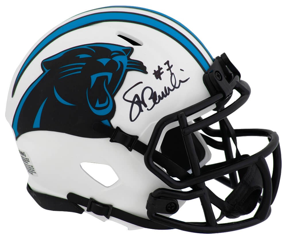 Steve Beuerlein Signed Panthers LUNAR Riddell Speed Mini Helmet - (SCHWARTZ COA)