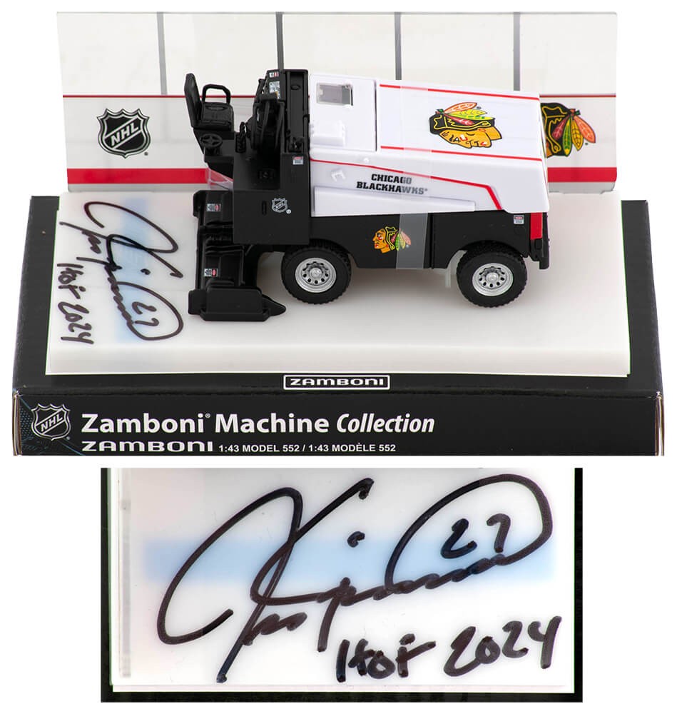 Jeremy Roenick Signed Chicago Blackhawks NHL Mini Zamboni w/HOF 2024 - (SS COA)