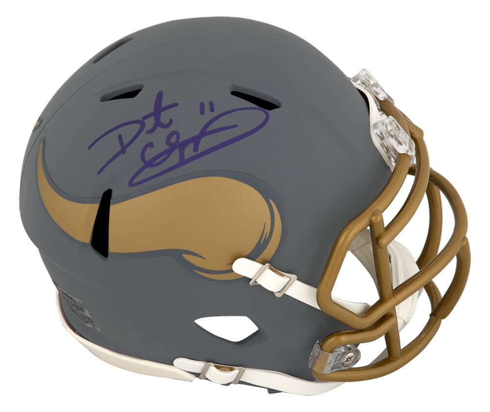 Daunte Culpepper Signed Vikings SLATE Riddell Speed Mini Helmet - (SCHWARTZ COA)