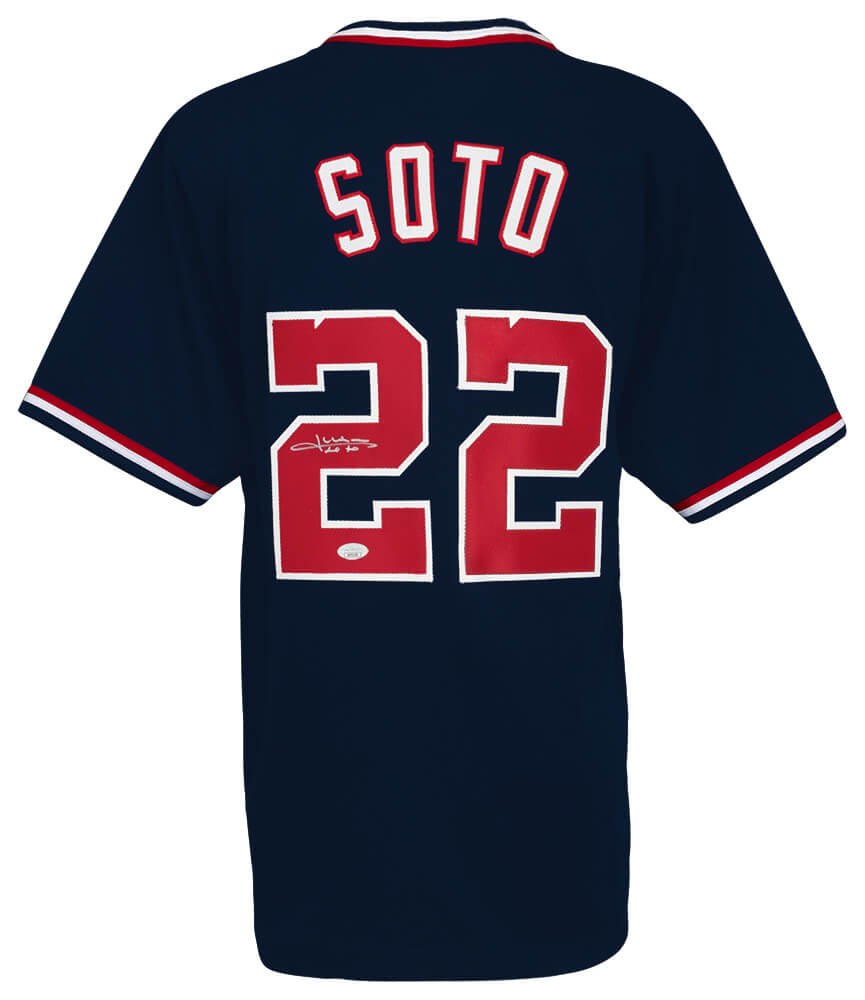 Juan Soto (NATIONALS) Signed Navy Custom Baseball Jersey - (JSA COA)