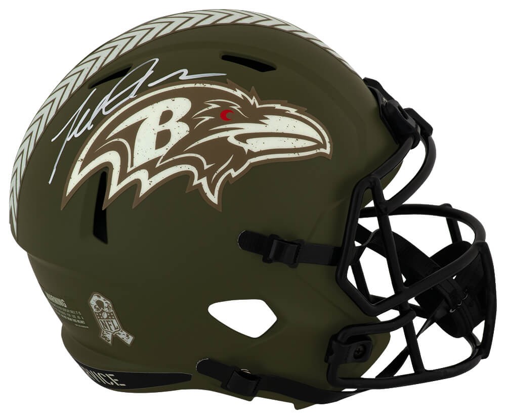 Terrell Suggs Signed Ravens SALUTE Riddell Full Size Replica Helmet - (SS COA)