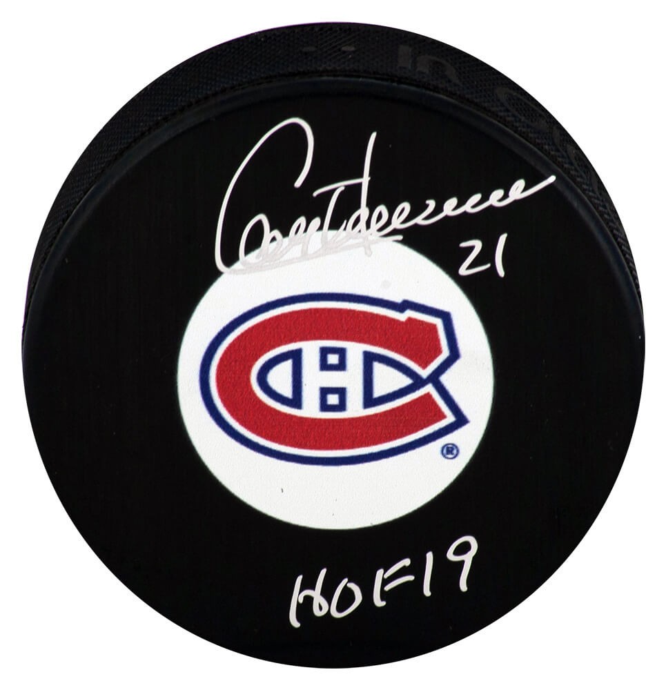 Guy Carbonneau Signed Canadiens Medium Logo Hockey Puck w/HOF'19 -(SCHWARTZ COA)