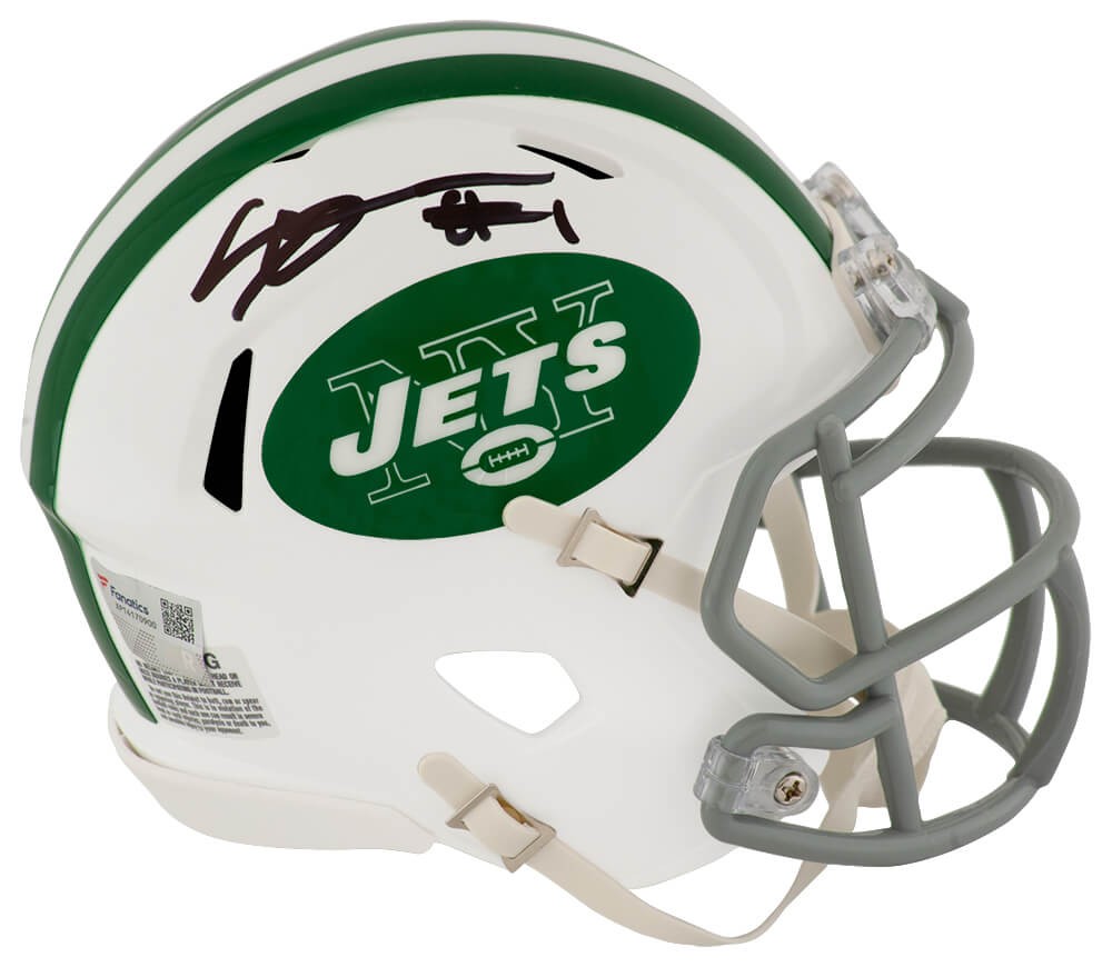Sauce Gardner Signed NY Jets White Riddell Speed Mini Helmet - (FANATICS COA)