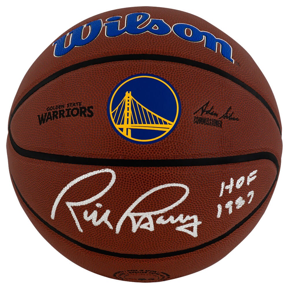 Rick Barry Signed Warriors Logo Wilson Alliance NBA Basketball w/HOF - (SS COA)