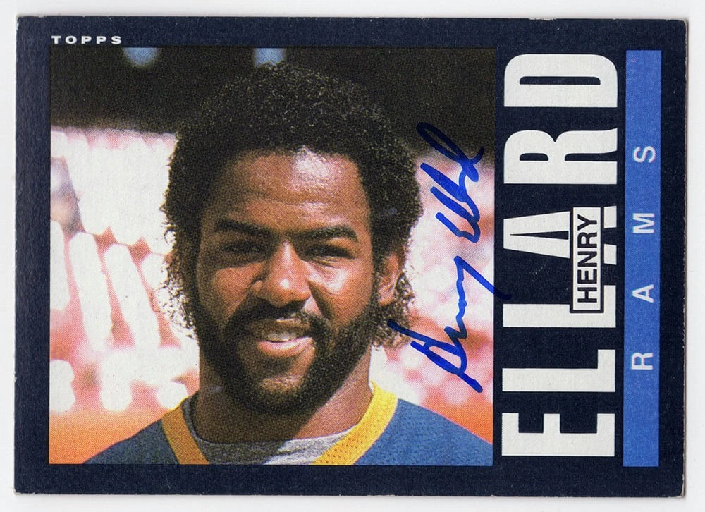 Henry Ellard Signed Rams 1985 Topps Rookie Football Card #80 - (SCHWARTZ COA)