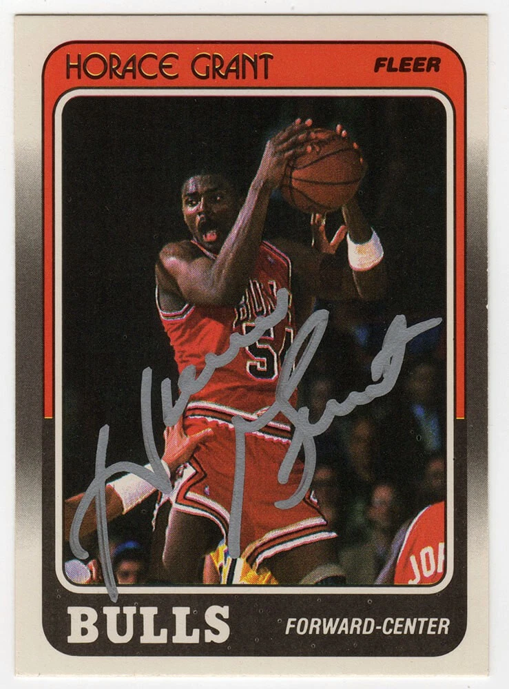Horace Grant Signed Bulls 1988 Fleer Rookie Card #16 - (In Silver) - (SS COA)