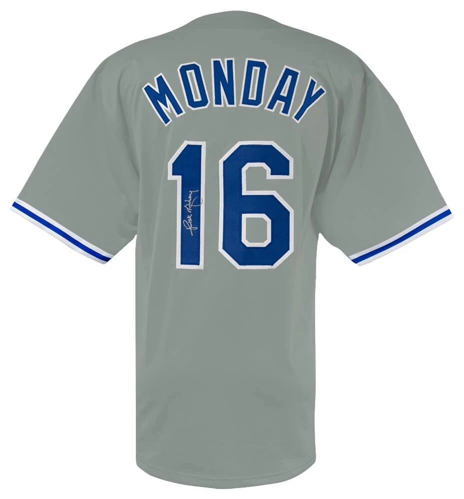 Rick Monday (DODGERS) Signed Grey Custom Baseball Jersey - (SCHWARTZ COA)