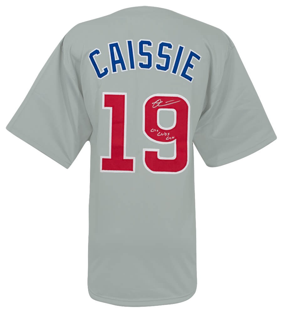 Owen Caissie Signed Grey Custom Baseball Jersey w/Go Cubs Go - (SCHWARTZ COA)