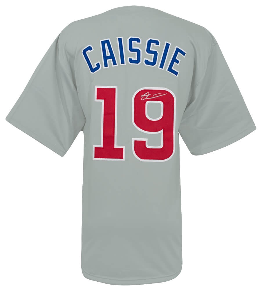 Owen Caissie (CUBS) Signed Grey Custom Baseball Jersey - (SCHWARTZ COA)