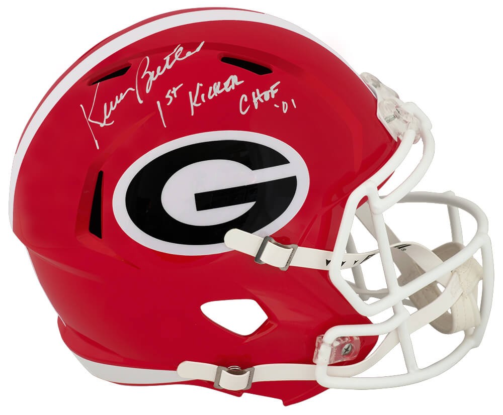Kevin Butler Signed Georgia Riddell F/S Replica Helmet w/1st Kicker CHOF -SS COA