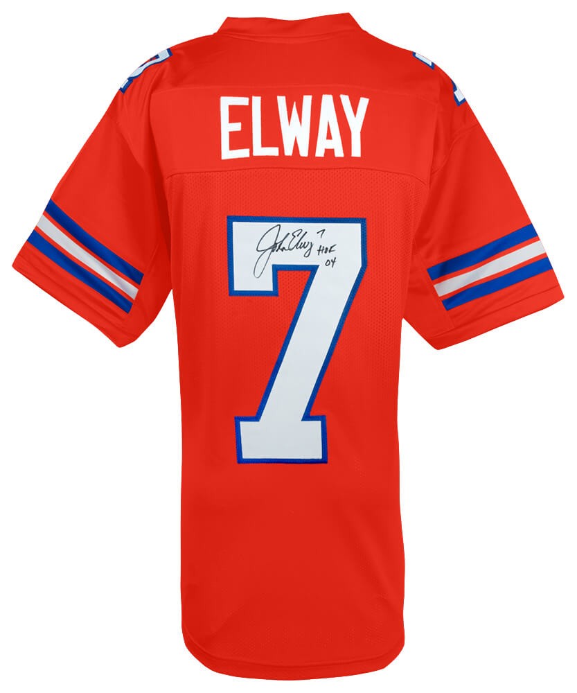 John Elway Signed Orange Crush Custom Football Jersey w/HOF'04 - (SCHWARTZ COA)