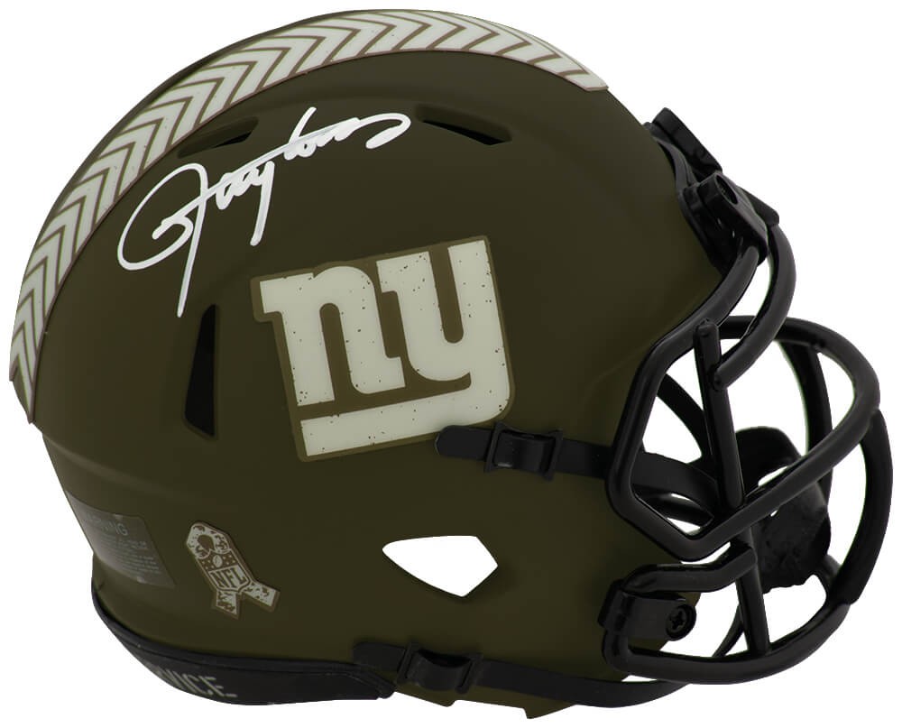 Lawrence Taylor Signed Giants SALUTE Riddell Speed Mini Helmet - (SCHWARTZ COA)