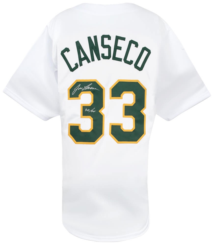 Jose Canseco Signed White Custom Baseball Jersey w/40-40 - (SCHWARTZ COA)