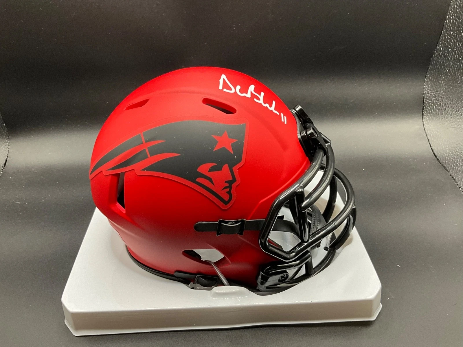 Drew Bledsoe Signed New England Patriots Rave Mini Helmet JSA Authentic Auto