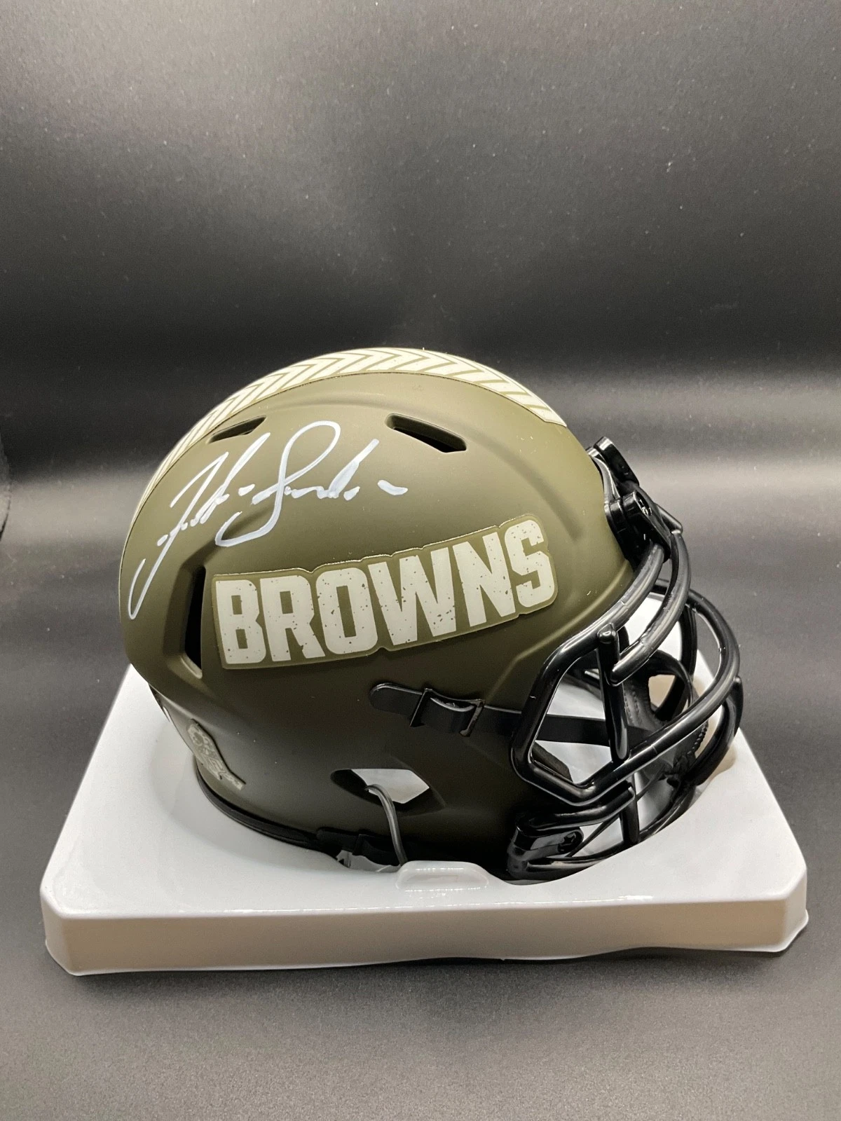 Josh Gordon Signed Cleveland Browns Salute to Service Mini Helmet Beckett Auto