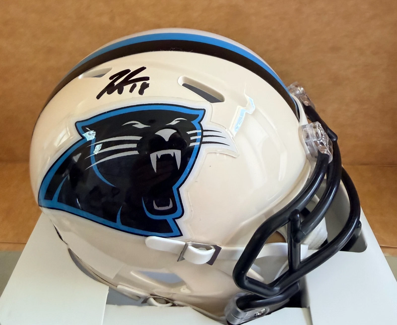 JALEN COKER CAROLINA PANTHERS SIGNED RETRO MINI HELMET BECKETT