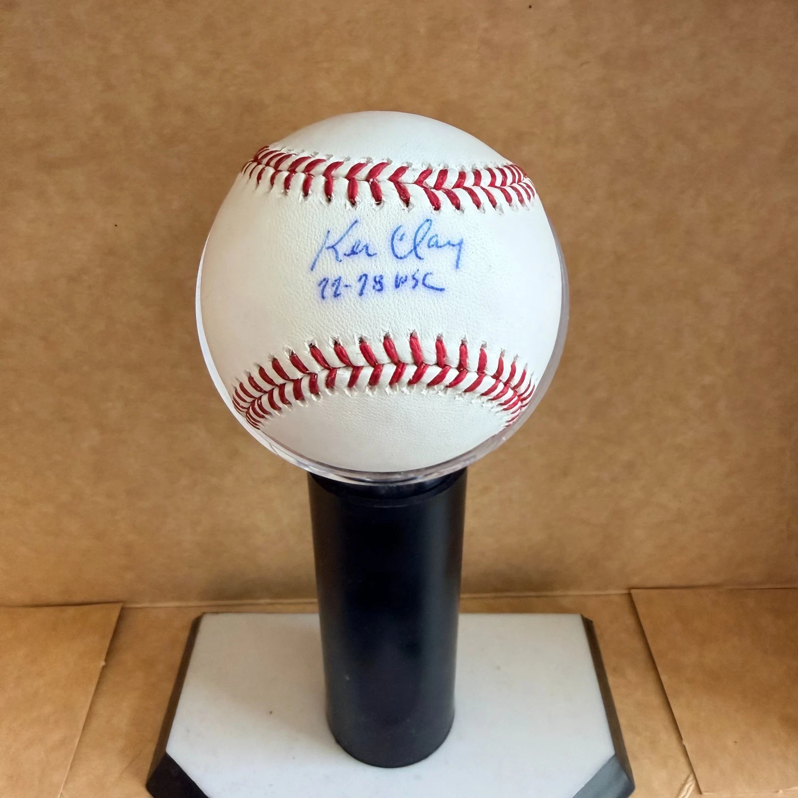 KEN CLAY YANKEES 77-78 WSC SIGNED AUTOGRAPHED M.L. BASEBALLL BECKETT AUTH