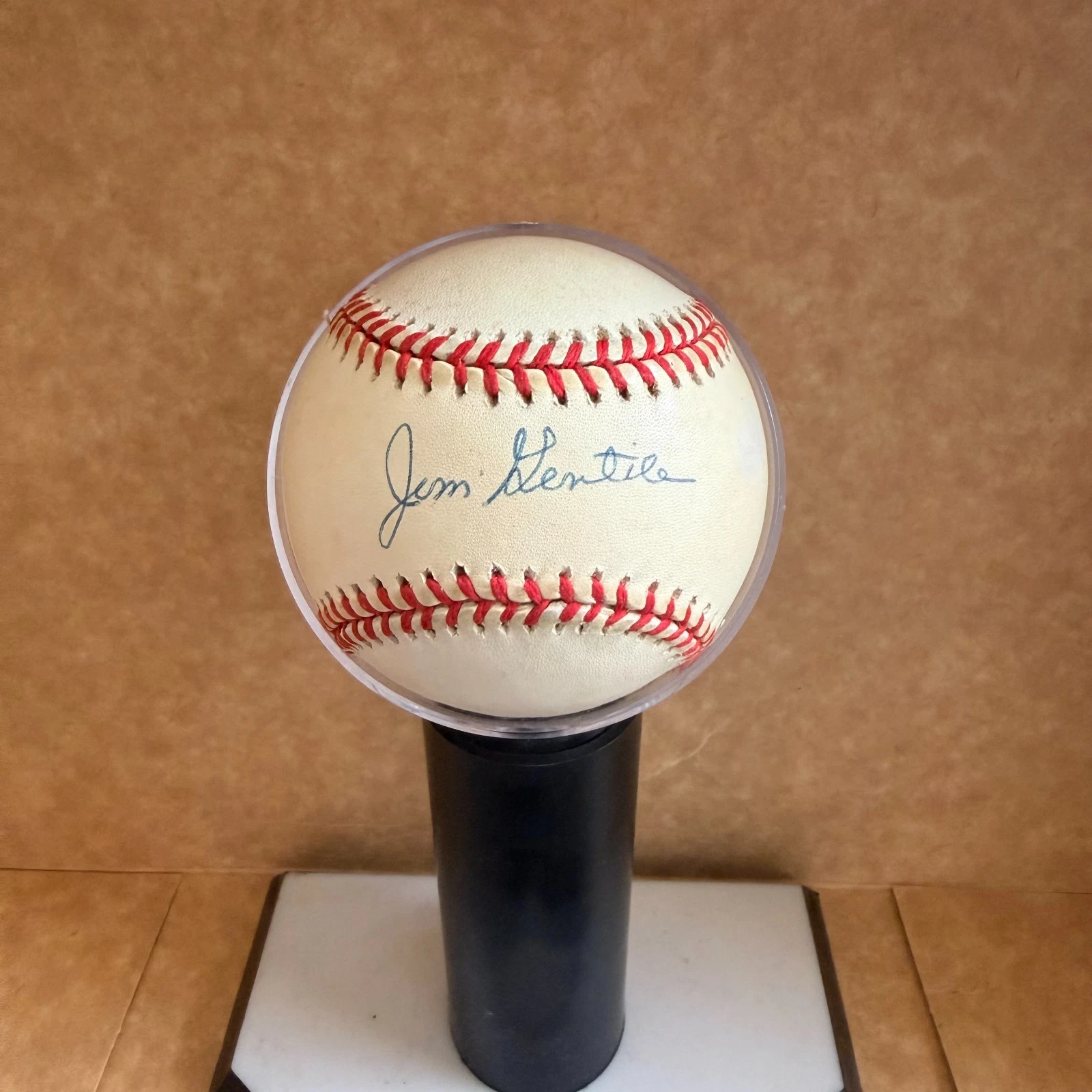 JIM GENTILE BALTIMORE ORIOES SIGNED VINTAGE A.L. BASEBALL BECKETT AUTH