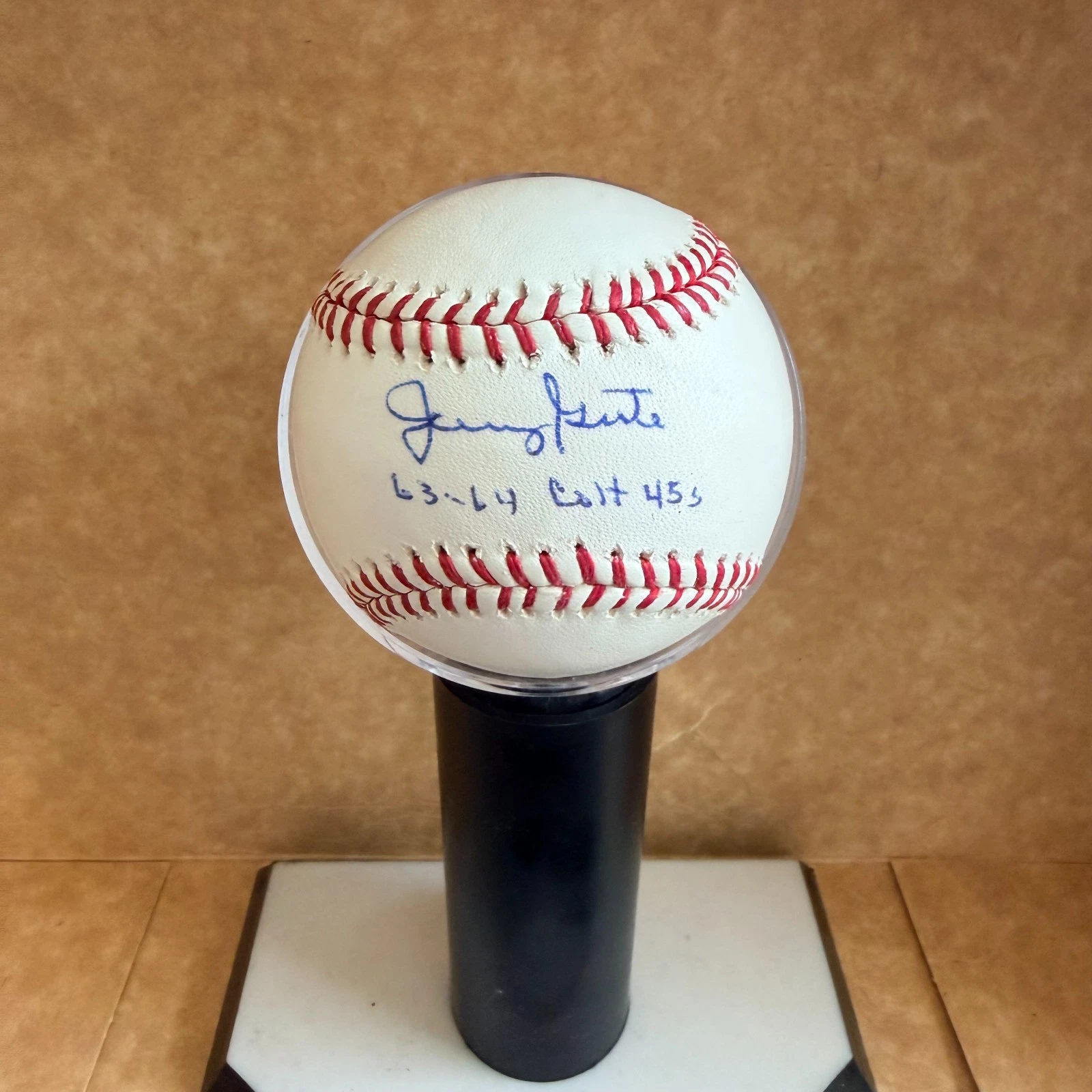 JERRY GROTE 63-64 COLT 45S SIGNED AUTO M.L. BASEBALL BECKETT AUTH