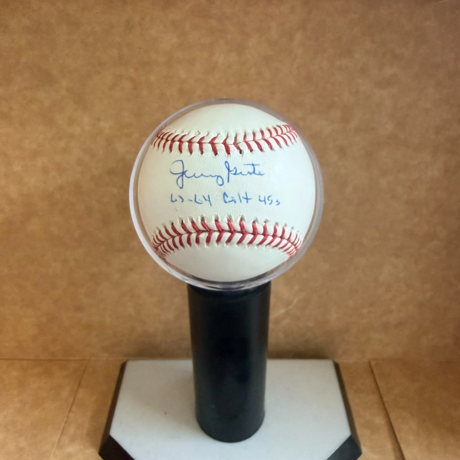 JERRY GROTE 63-64 COLT 45S SIGNED AUTO M.L. BASEBALL BECKETT AUTH