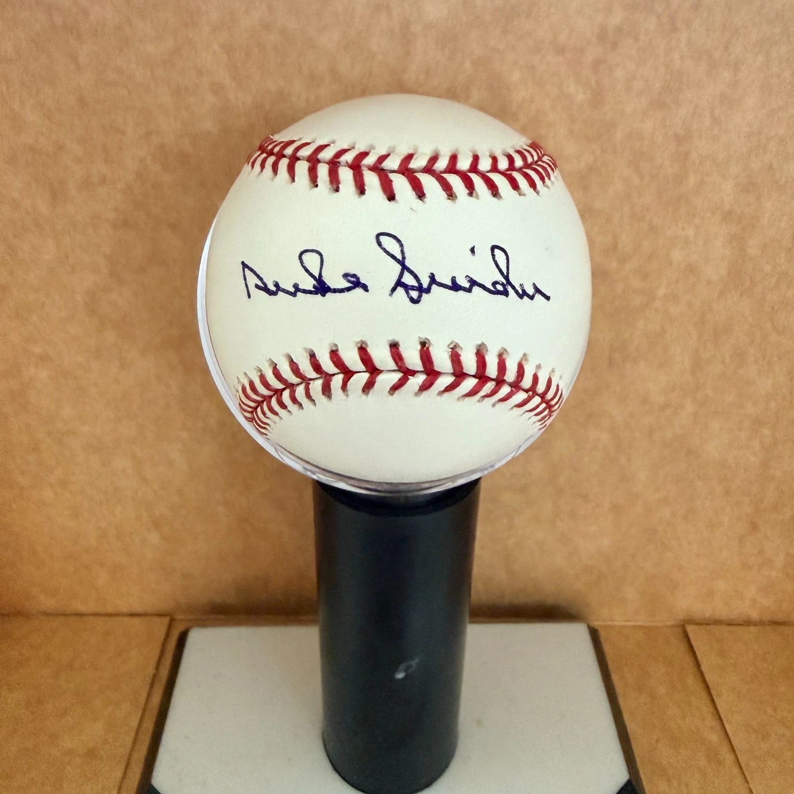 DUKE SNIDER BROOKLYN DODGERS SIGNED AUTOGRAPHED M.L. BASEBALL BECKETT AUTH