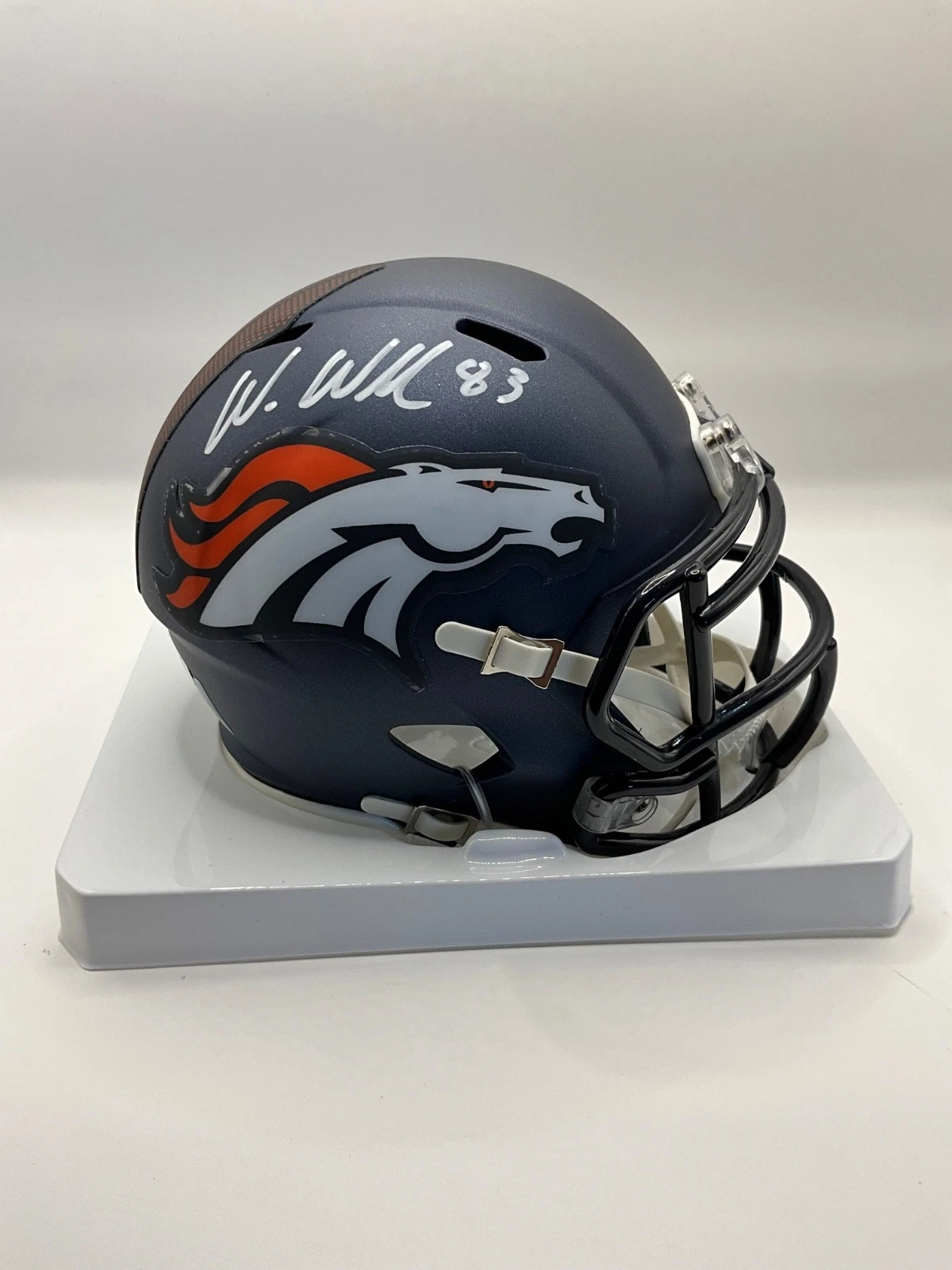 WES WELKER DENVER BRONCOS SIGNED SPEED MINI HELMET JSA