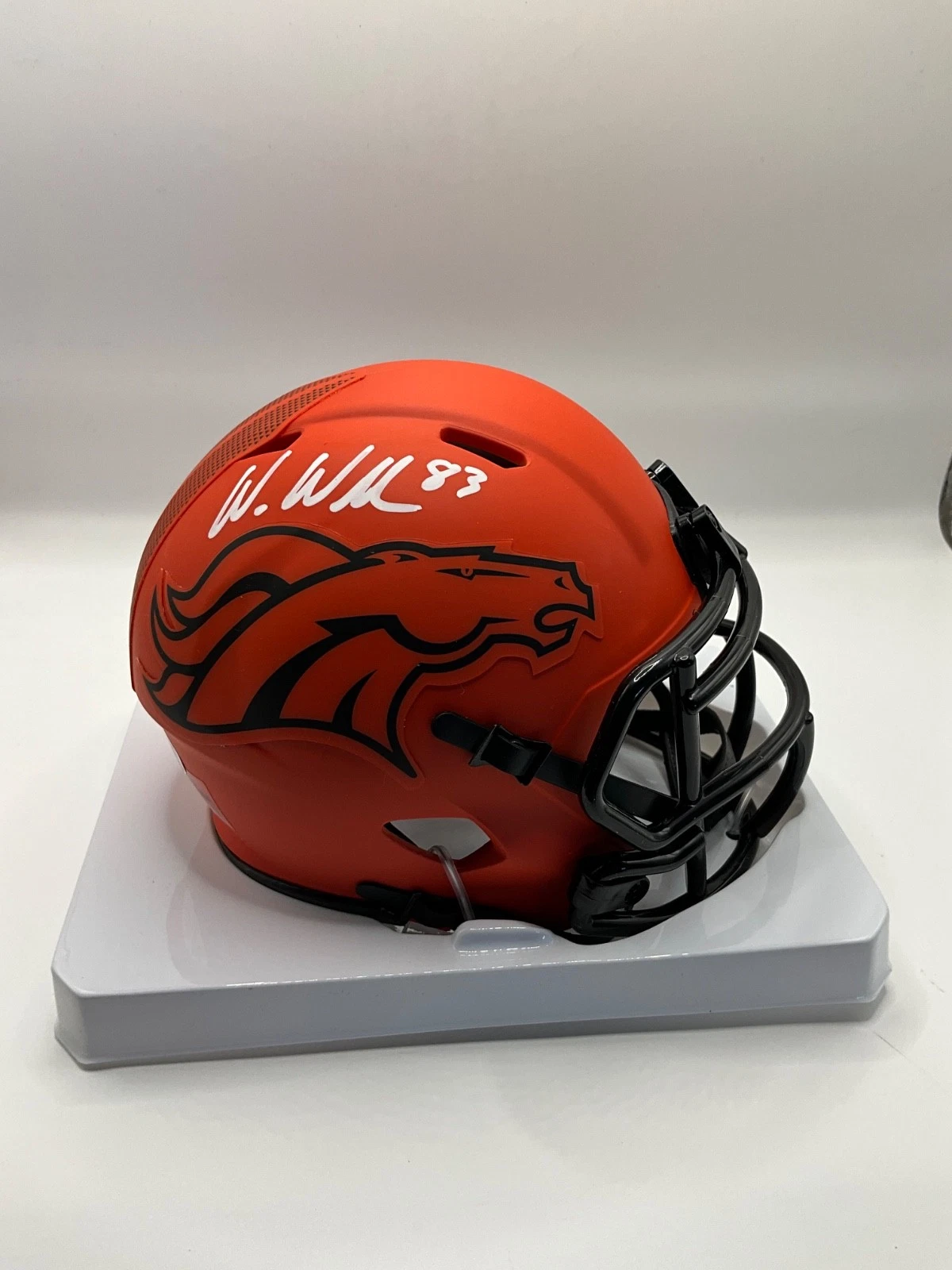 WES WELKER DENVER BRONCOS SIGNED RAVE MINI HELMET JSA
