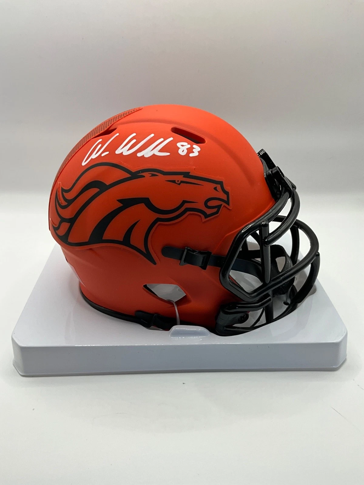 WES WELKER DENVER BRONCOS SIGNED RAVE MINI HELMET JSA