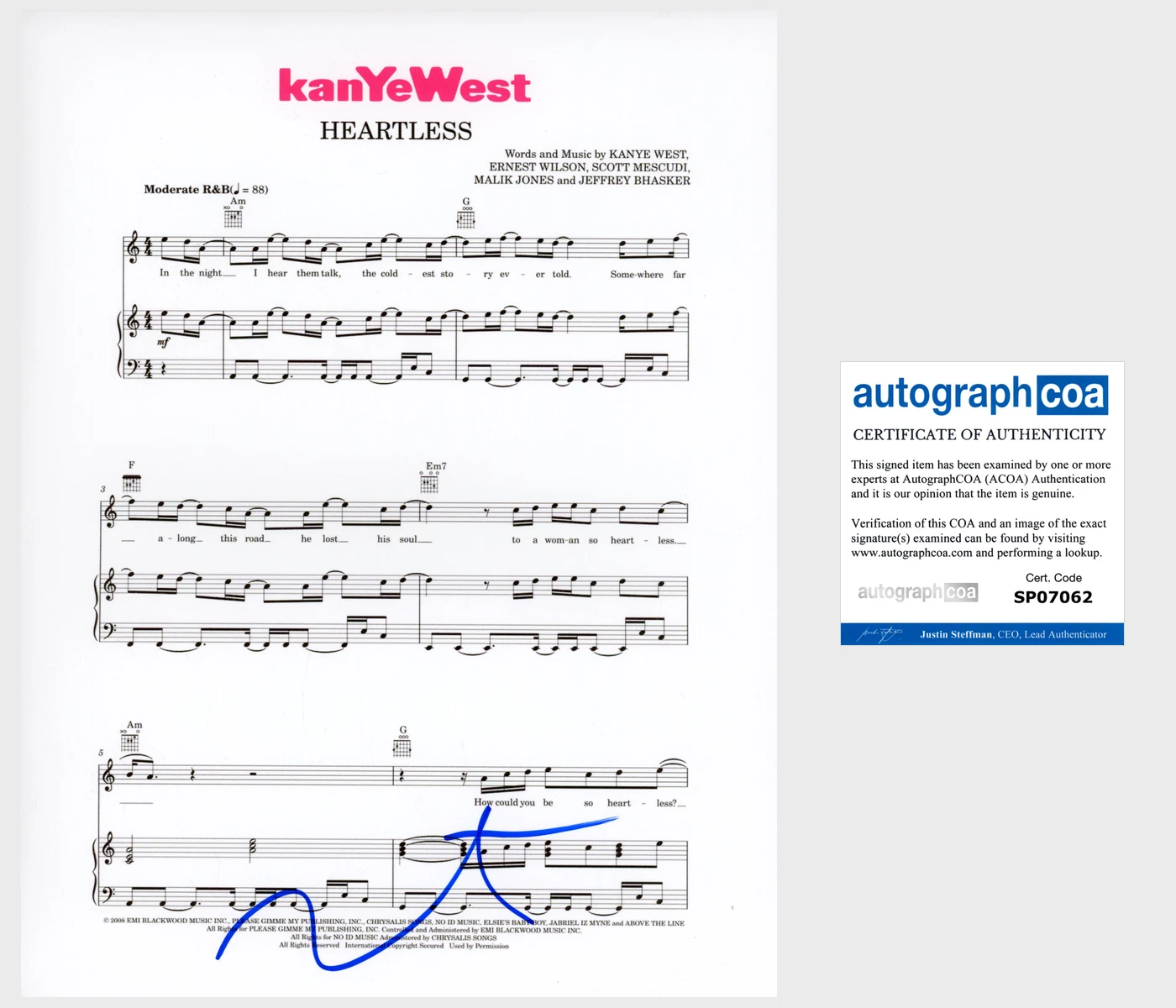 Kanye West Signed Autograph 