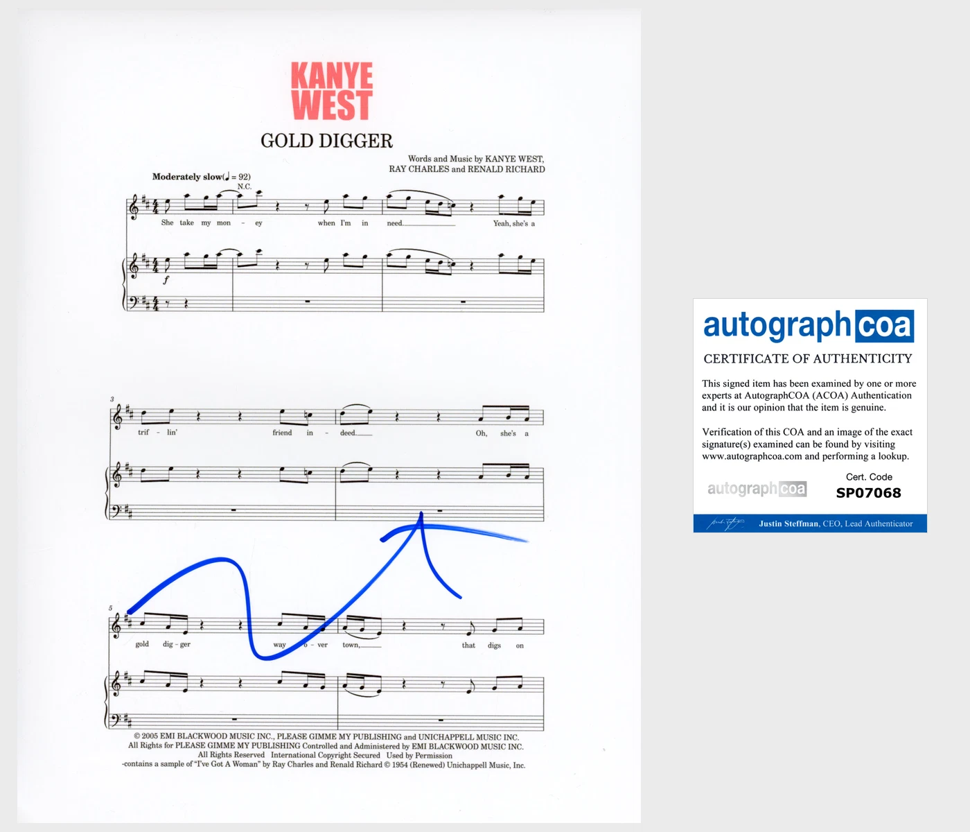 Kanye West Signed Autograph 