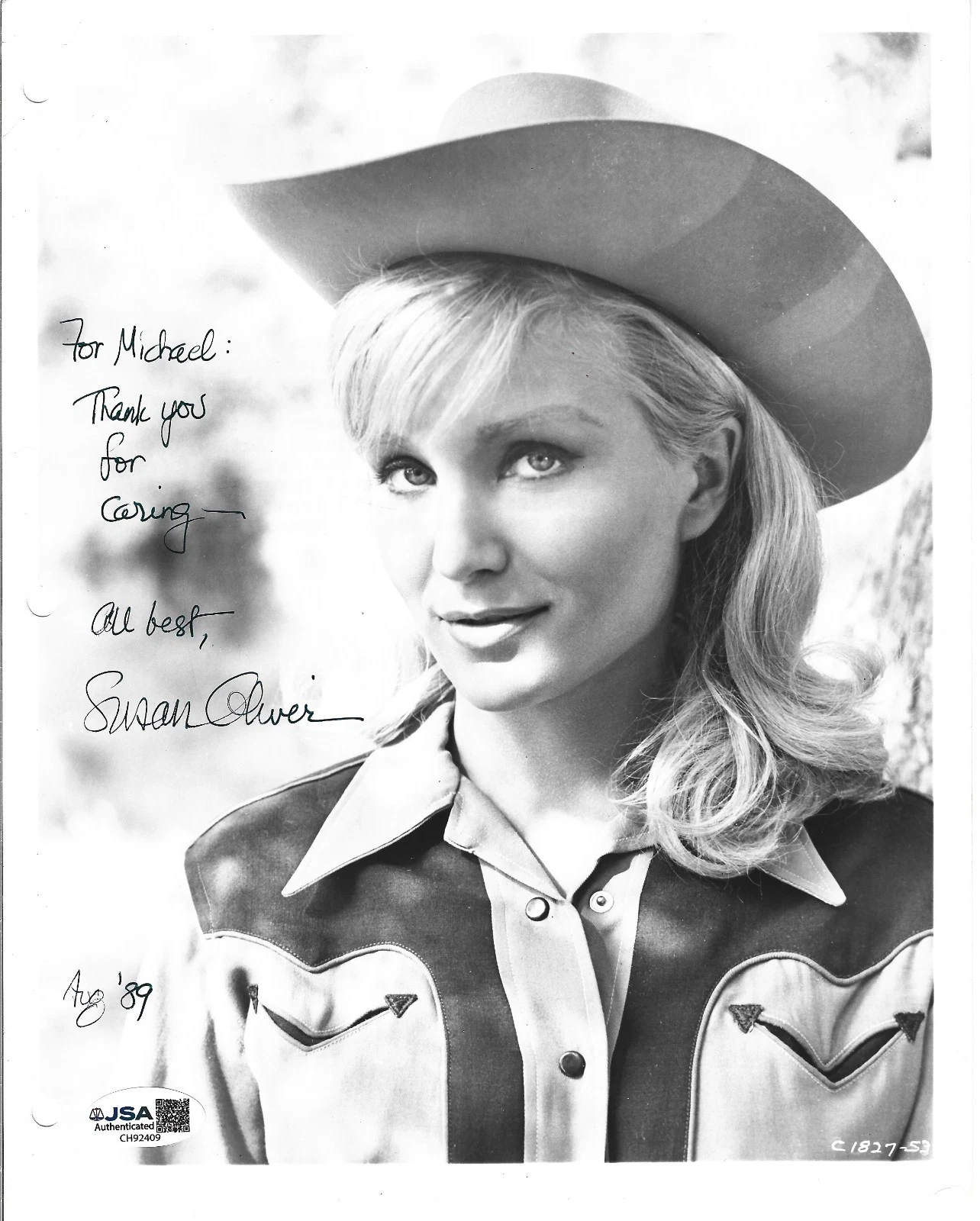 SUSAN OLIVER HAND SIGNED YOUR CHEATIN’ HEART PROMO PHOTO JSA COA HANK WILLIAMS COLLECTIBLE MEMORABILIA