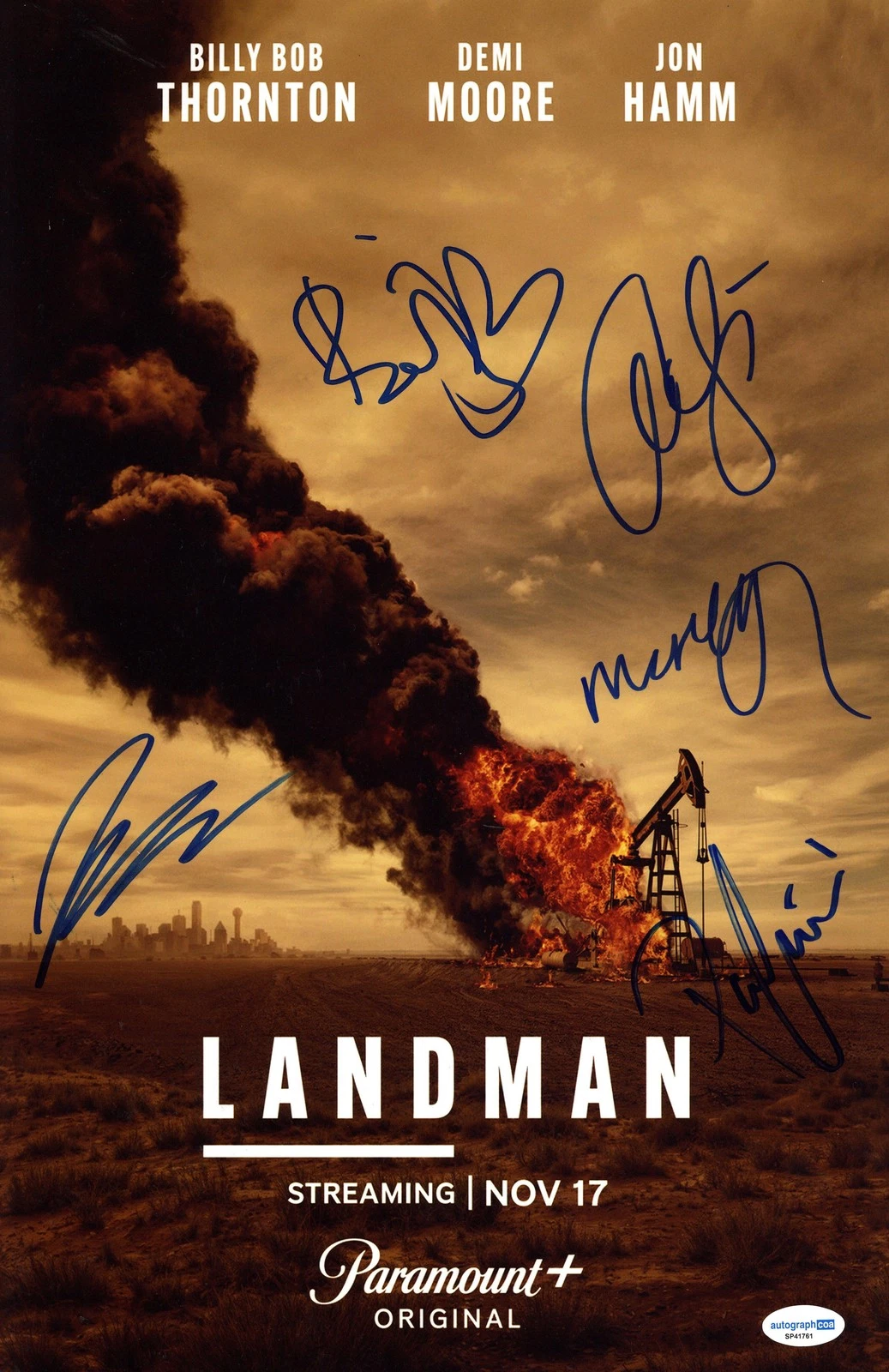 Landman AUTOGRAPHS Cast Signed 11x17 Photo - Billy Bob Thornton, Larter +3 ACOA