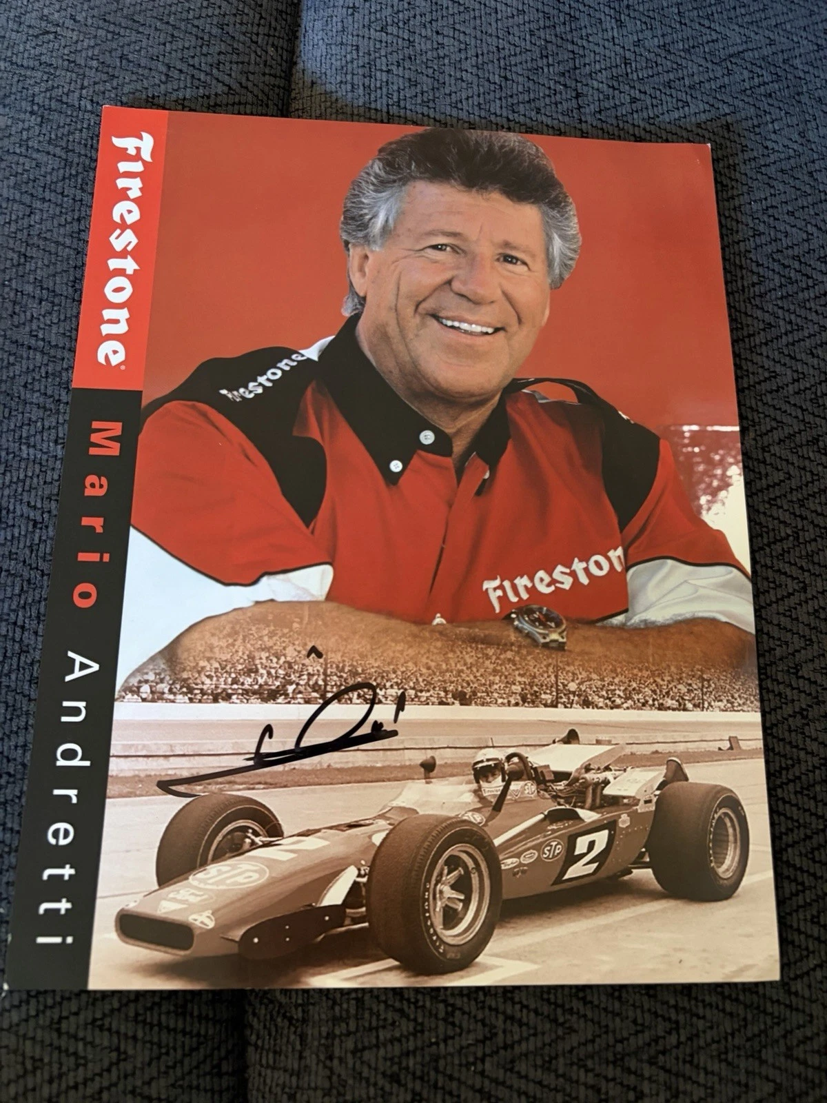 Mario Andretti Indy Car Indianapolis 500 Promo hero Card Autographed