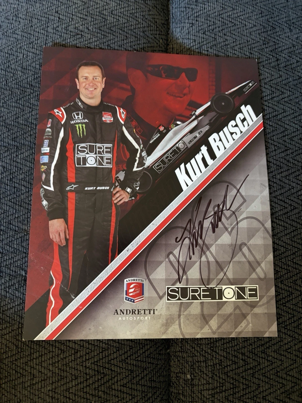 Kurt Busch Signed Indianapolis 500 Promo Card Indy Car 2014 Autographed