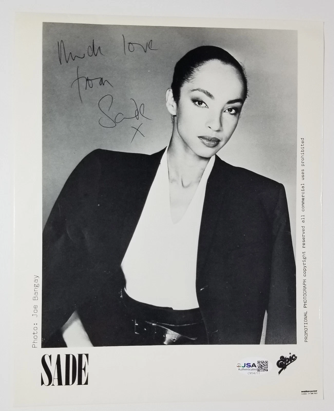 Sade Adu singer REAL hand SIGNED Early Original Promo Photo JSA COA Autographed
