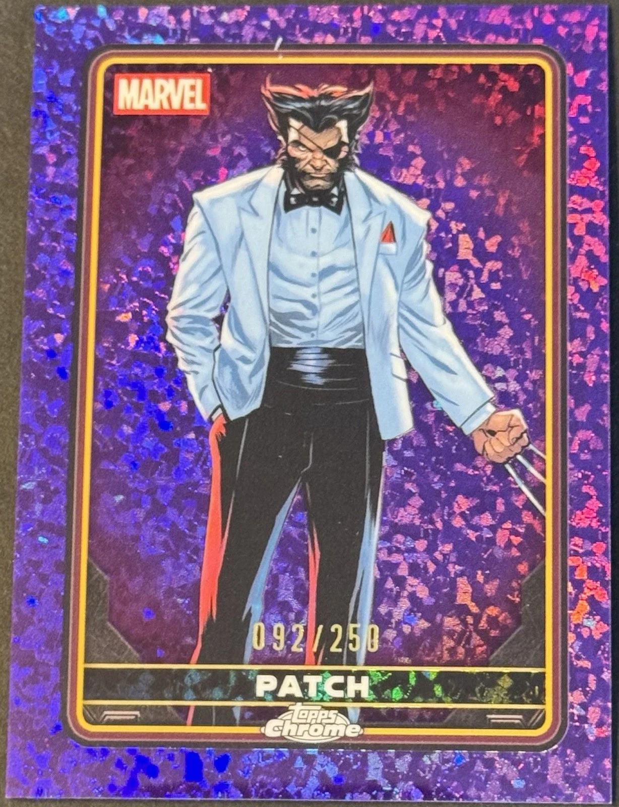 Patch 2025 Topps Chrome Deadpool #20 Purple Mini-Diamonds Refractor /250