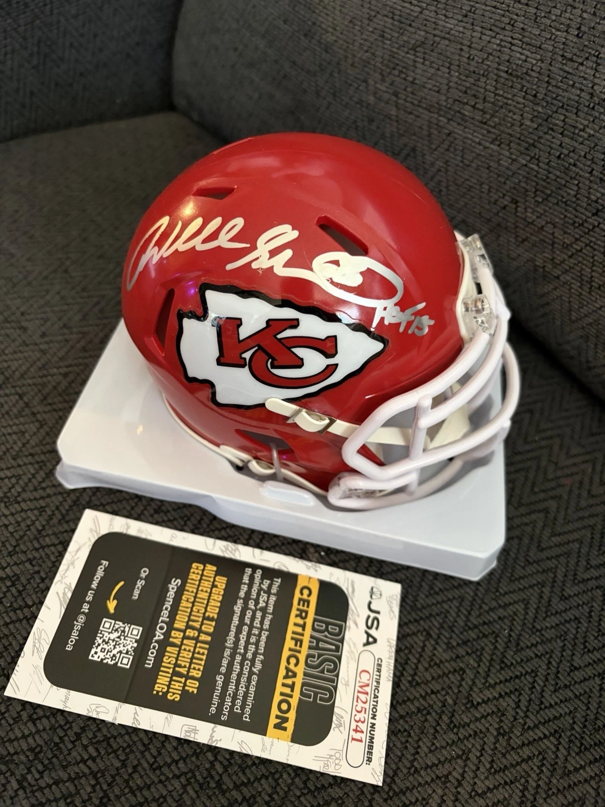 Will Shields Signed Chiefs Hall Of Fame Mini Helmet JSA Authentication COA