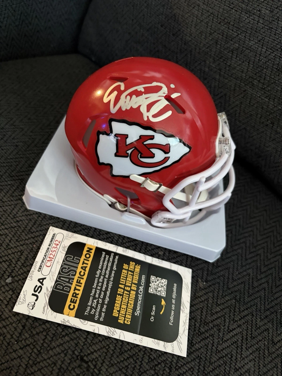 Eric Bienemy Signed Kansas City Chiefs Mini Helmet JSA Authentication COA