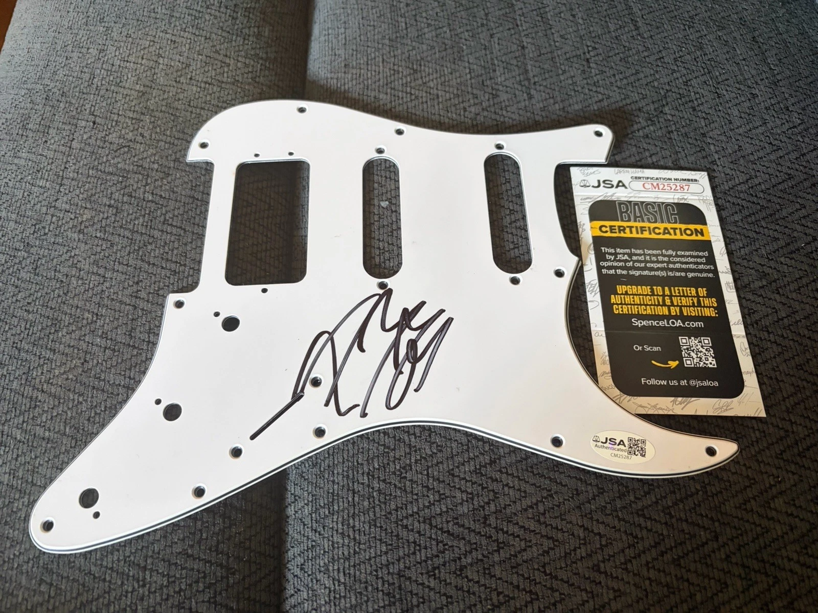 Singer Post Malone Signed Guitar Pick Guard JSA Authentication COA